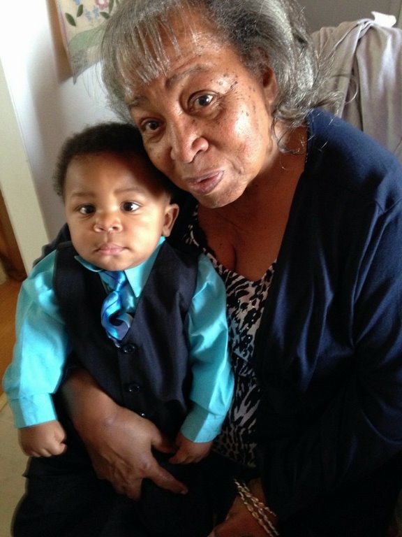 Peggy William and great-great-grandson Zeelan Jordan